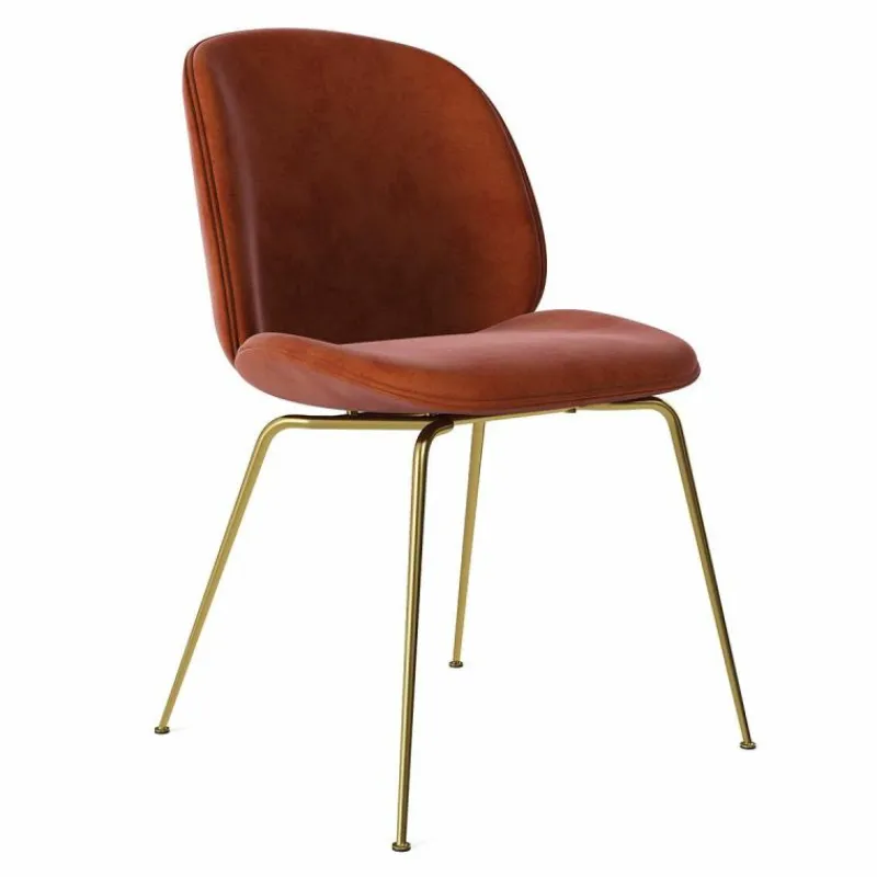 Hot Beetle Stoel, semi-mat messing onderstel Eetkamerstoelen