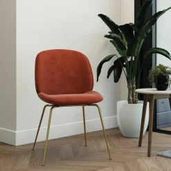 Hot Beetle Stoel, semi-mat messing onderstel Eetkamerstoelen