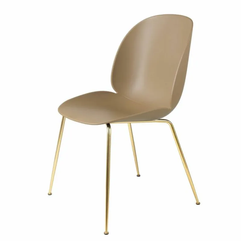 Sale Beetle Stoel Un-upholstered Brass Base Eetkamerstoelen