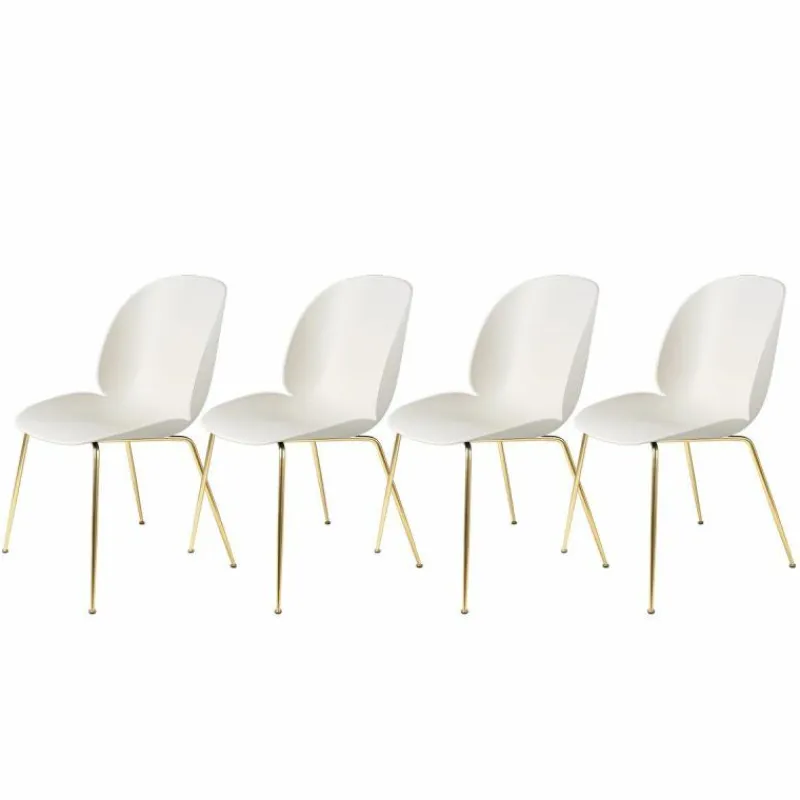 Sale Beetle Stoel Un-upholstered Brass Base Eetkamerstoelen