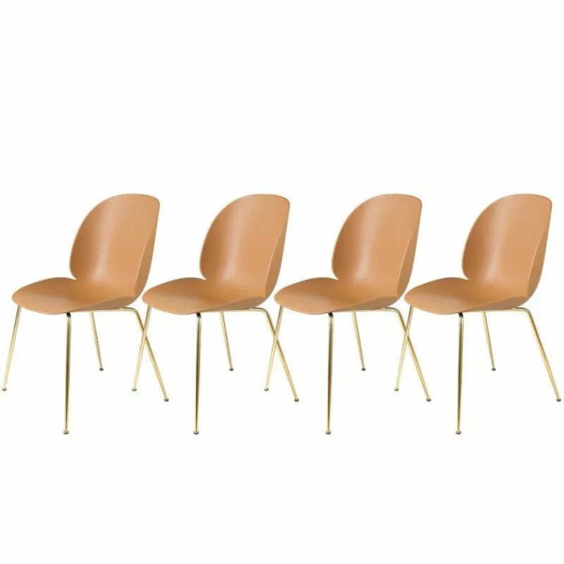 Sale Beetle Stoel Un-upholstered Brass Base Eetkamerstoelen