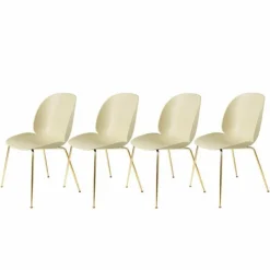 Sale Beetle Stoel Un-upholstered Brass Base Eetkamerstoelen