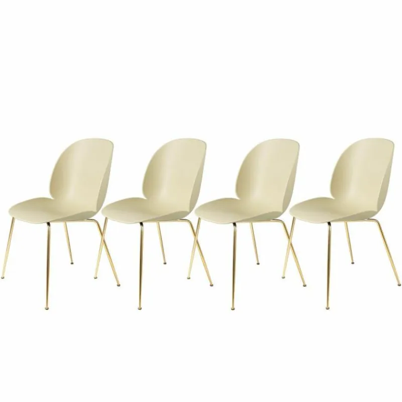 Sale Beetle Stoel Un-upholstered Brass Base Eetkamerstoelen