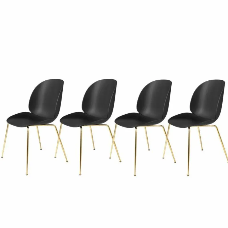 Sale Beetle Stoel Un-upholstered Brass Base Eetkamerstoelen