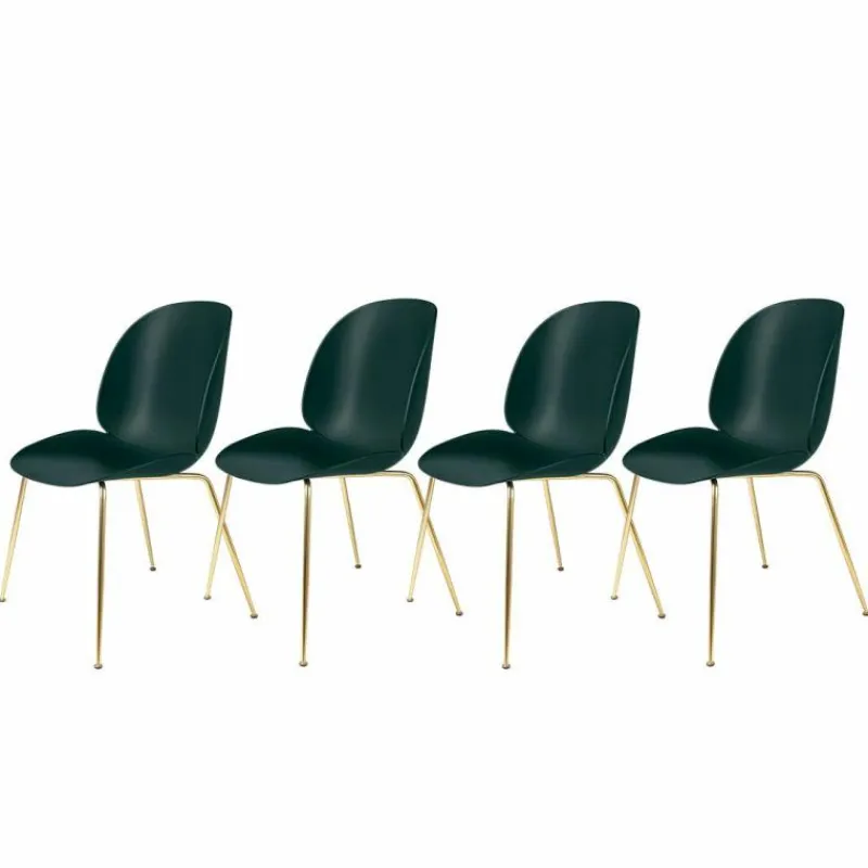 Sale Beetle Stoel Un-upholstered Brass Base Eetkamerstoelen