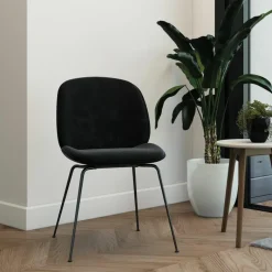 Outlet Beetle Stoel, zwart chroom onderstel Eetkamerstoelen