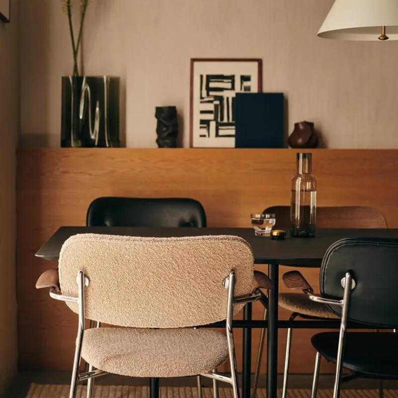 Clearance Co Stoel Chromen Onderstel Met Armleuning Eetkamerstoelen
