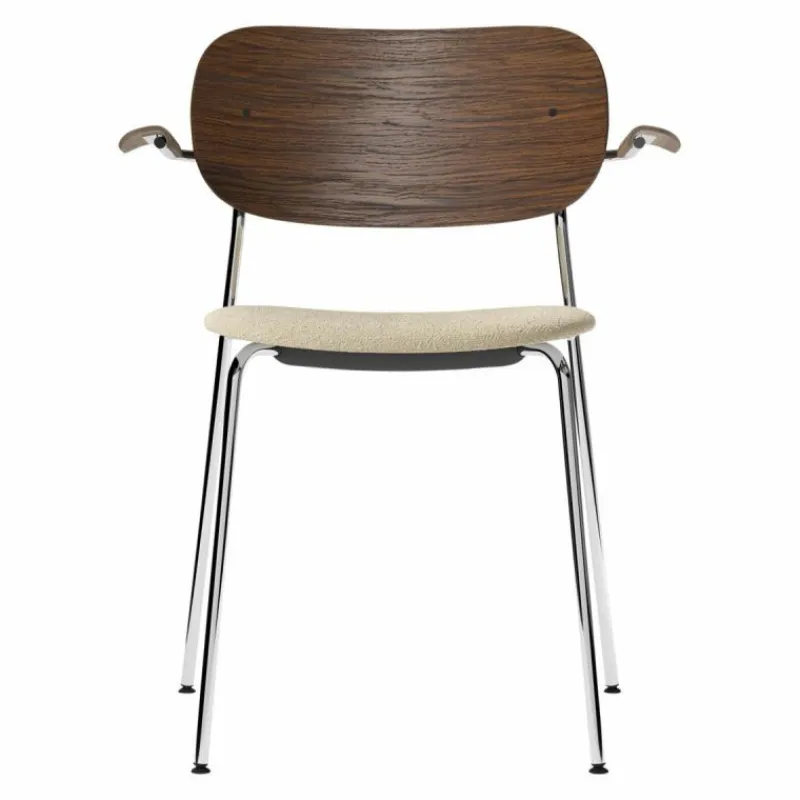 Clearance Co Stoel Chromen Onderstel Met Armleuning Eetkamerstoelen