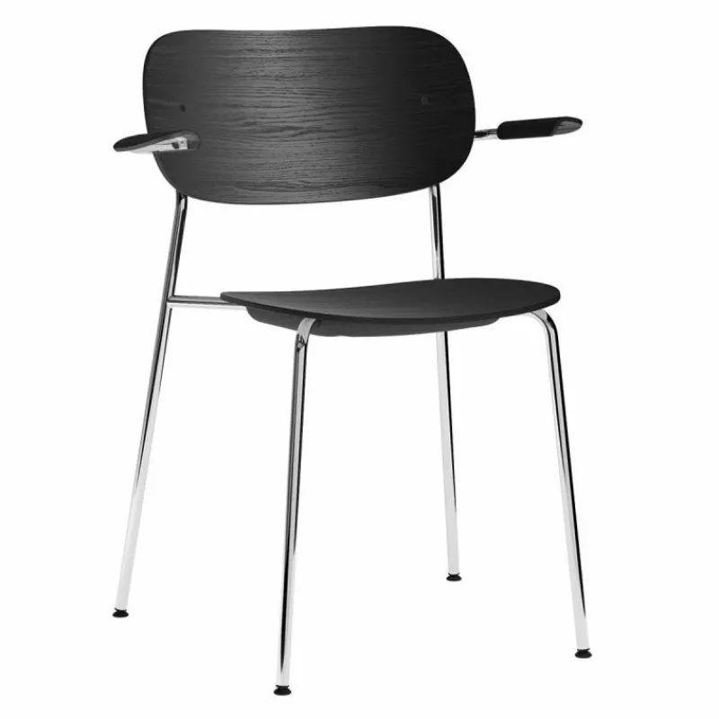 Clearance Co Stoel Chromen Onderstel Met Armleuning Eetkamerstoelen