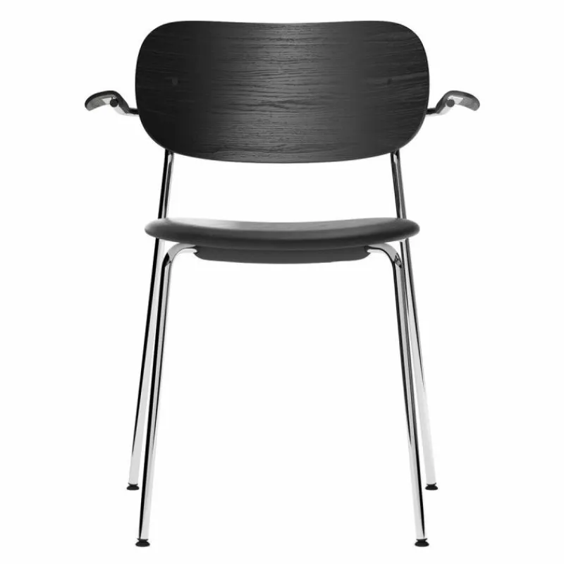 Clearance Co Stoel Chromen Onderstel Met Armleuning Eetkamerstoelen