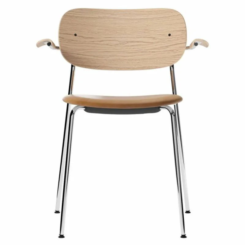 Clearance Co Stoel Chromen Onderstel Met Armleuning Eetkamerstoelen