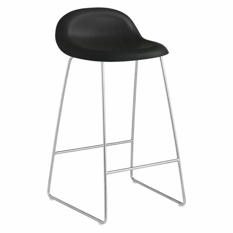 New 3D Barkruk Slede, Chroom Onderstel Barkrukken