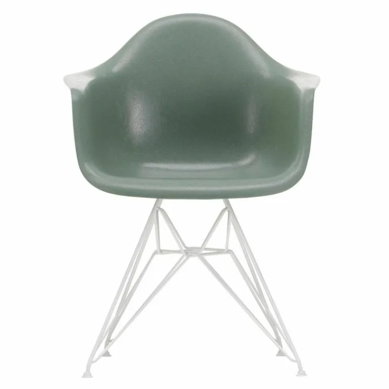 New Eames Fiberglass Chair DAR Wit Eetkamerstoelen