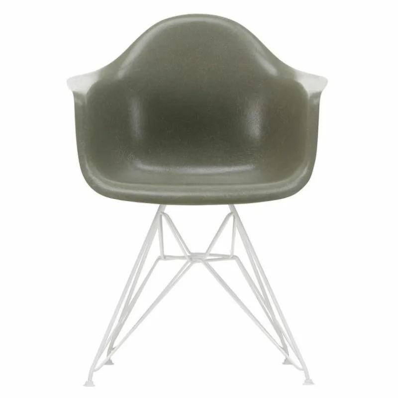 New Eames Fiberglass Chair DAR Wit Eetkamerstoelen