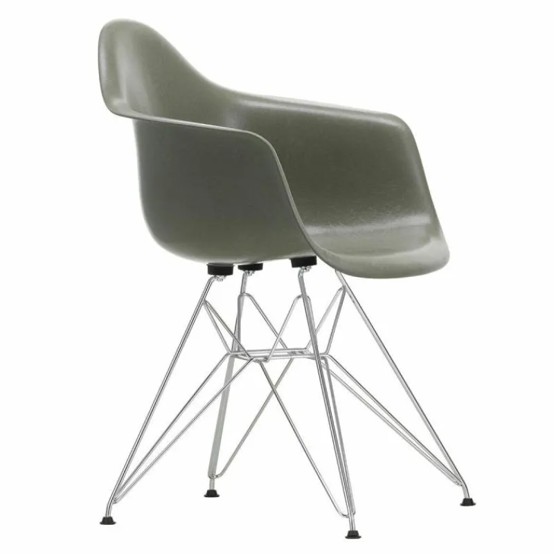 Hot Eames Fiberglass Chair DAR Chroom Eetkamerstoelen