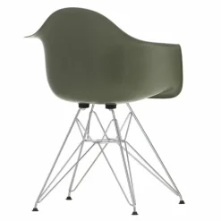 Hot Eames Fiberglass Chair DAR Chroom Eetkamerstoelen