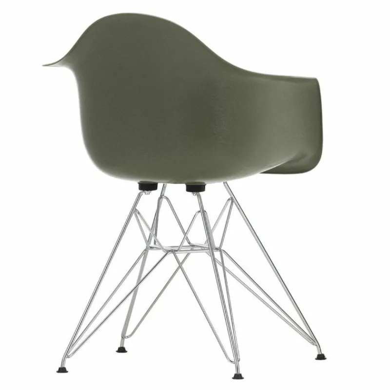 Hot Eames Fiberglass Chair DAR Chroom Eetkamerstoelen