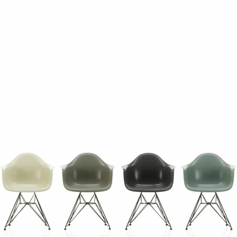 Eames Fiberglass Chair DAR Zwart Eetkamerstoelen
