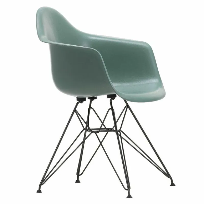 Eames Fiberglass Chair DAR Zwart Eetkamerstoelen