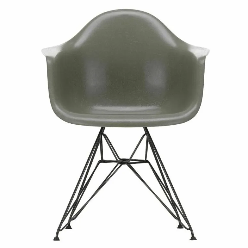 Eames Fiberglass Chair DAR Zwart Eetkamerstoelen