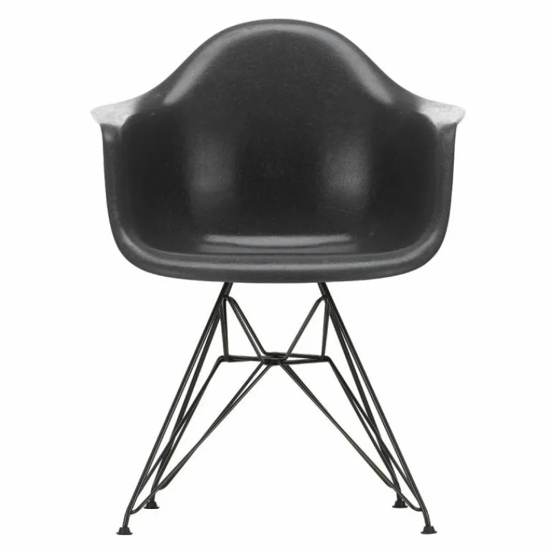 Eames Fiberglass Chair DAR Zwart Eetkamerstoelen