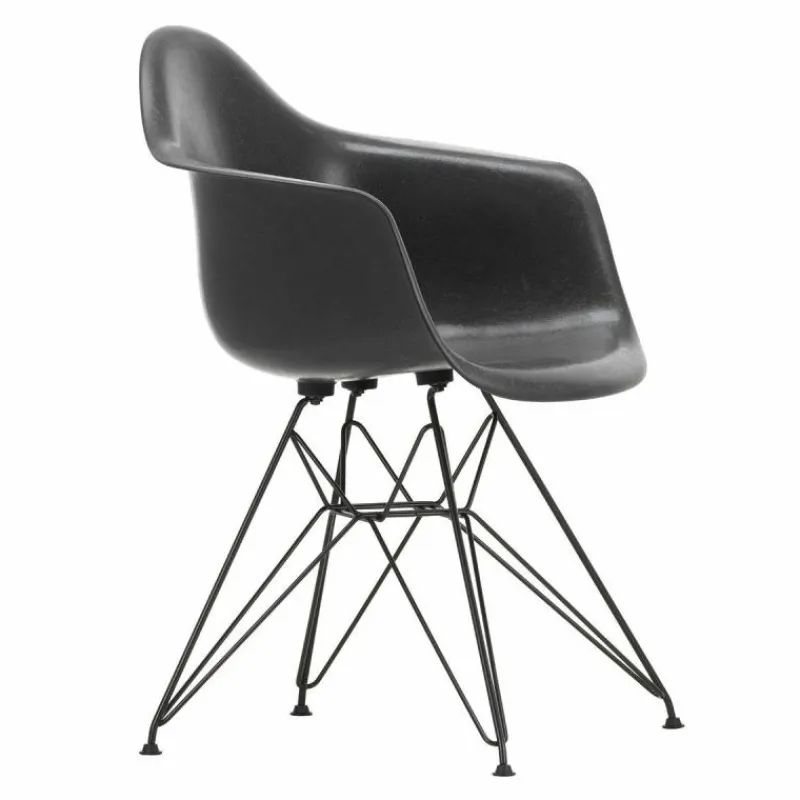 Eames Fiberglass Chair DAR Zwart Eetkamerstoelen