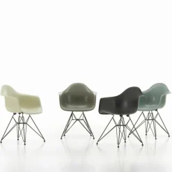 Eames Fiberglass Chair DAR Zwart Eetkamerstoelen