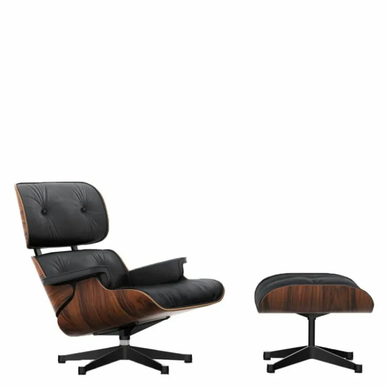 Outlet Eames Lounge Chair + Ottoman Leder Loungestoelen|Fauteuils