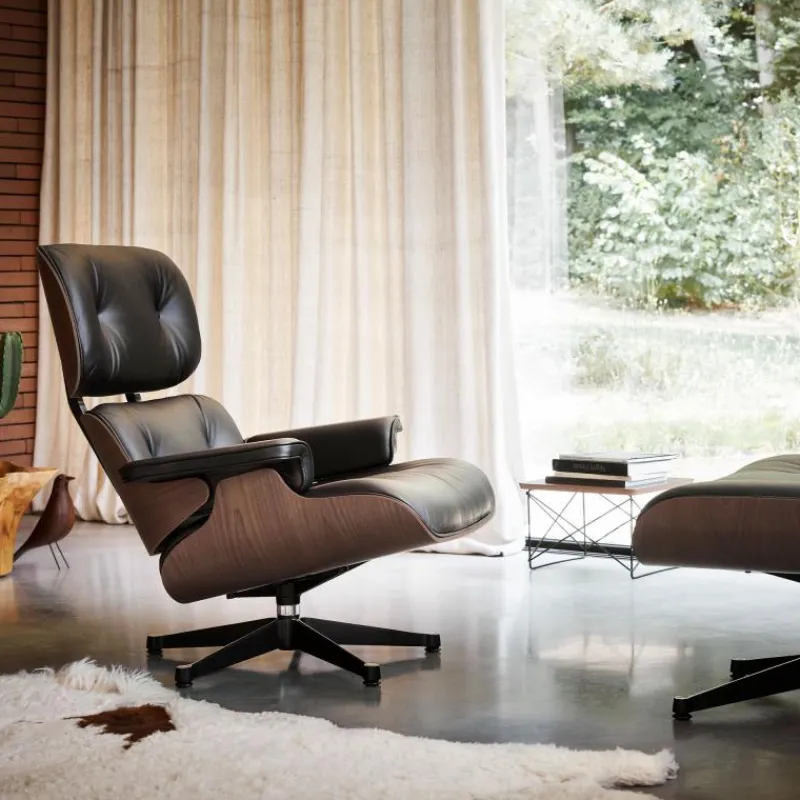 Outlet Eames Lounge Chair + Ottoman Leder Loungestoelen|Fauteuils