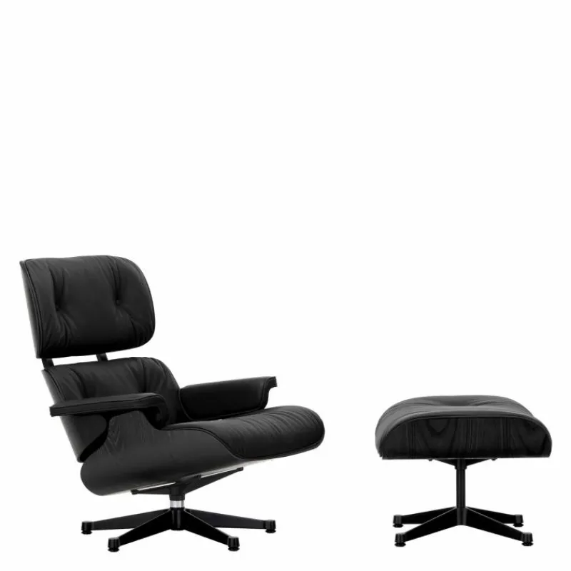 Outlet Eames Lounge Chair + Ottoman Leder Loungestoelen|Fauteuils