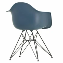 Outlet Eames Plastic Chair DAR Zwart Onderstel Tuinstoelen|Eetkamerstoelen