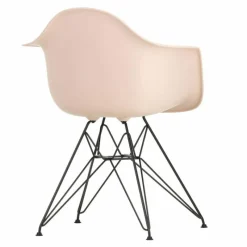 Outlet Eames Plastic Chair DAR Zwart Onderstel Tuinstoelen|Eetkamerstoelen