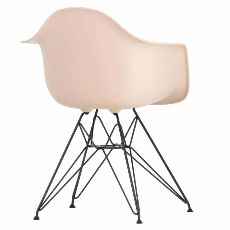 Outlet Eames Plastic Chair DAR Zwart Onderstel Tuinstoelen|Eetkamerstoelen