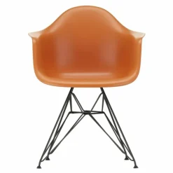 Outlet Eames Plastic Chair DAR Zwart Onderstel Tuinstoelen|Eetkamerstoelen