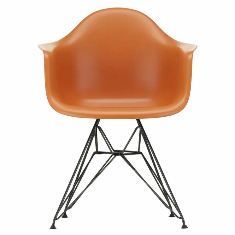 Outlet Eames Plastic Chair DAR Zwart Onderstel Tuinstoelen|Eetkamerstoelen
