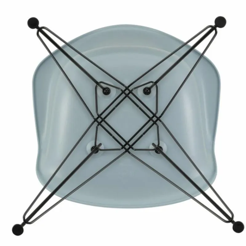 Outlet Eames Plastic Chair DAR Zwart Onderstel Tuinstoelen|Eetkamerstoelen