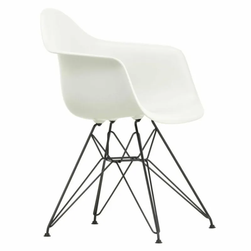 Outlet Eames Plastic Chair DAR Zwart Onderstel Tuinstoelen|Eetkamerstoelen