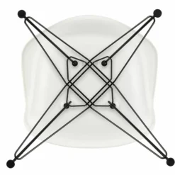 Outlet Eames Plastic Chair DAR Zwart Onderstel Tuinstoelen|Eetkamerstoelen