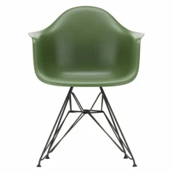 Outlet Eames Plastic Chair DAR Zwart Onderstel Tuinstoelen|Eetkamerstoelen
