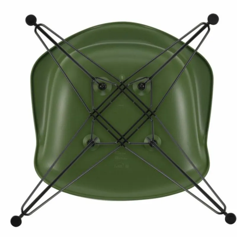 Outlet Eames Plastic Chair DAR Zwart Onderstel Tuinstoelen|Eetkamerstoelen