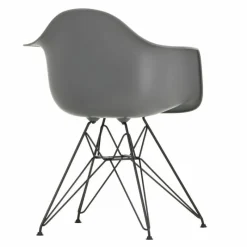 Outlet Eames Plastic Chair DAR Zwart Onderstel Tuinstoelen|Eetkamerstoelen