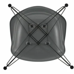 Outlet Eames Plastic Chair DAR Zwart Onderstel Tuinstoelen|Eetkamerstoelen
