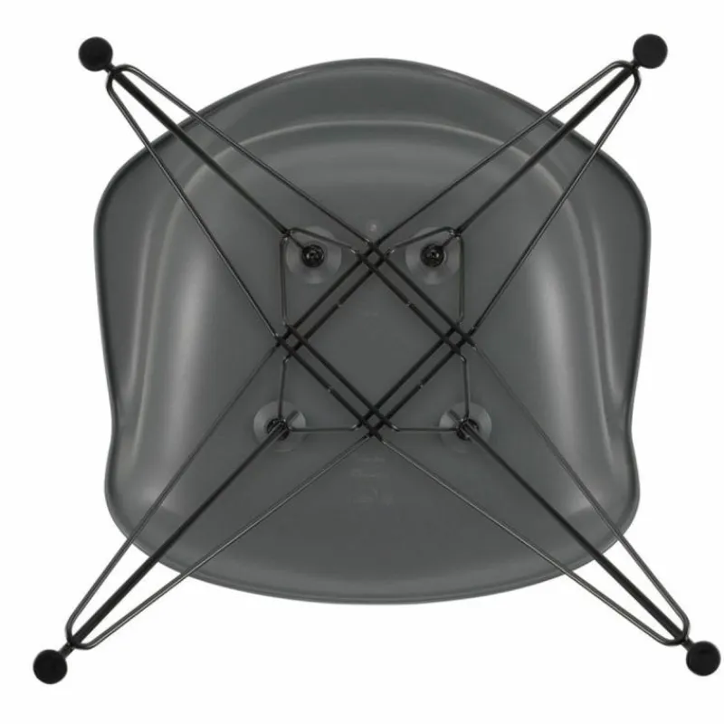 Outlet Eames Plastic Chair DAR Zwart Onderstel Tuinstoelen|Eetkamerstoelen