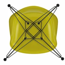 Outlet Eames Plastic Chair DAR Zwart Onderstel Tuinstoelen|Eetkamerstoelen