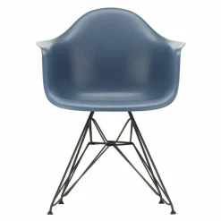 Outlet Eames Plastic Chair DAR Zwart Onderstel Tuinstoelen|Eetkamerstoelen