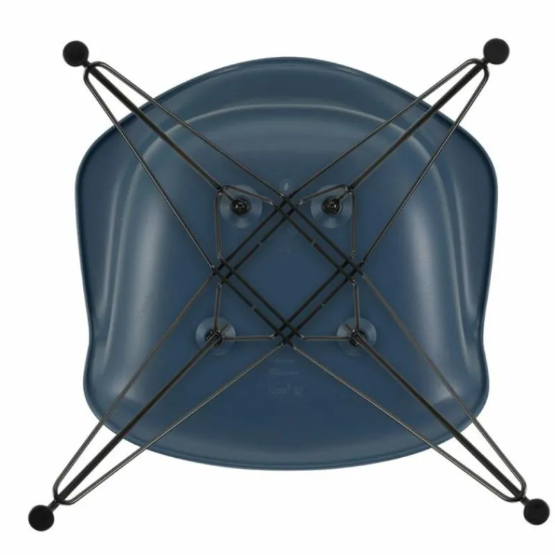 Outlet Eames Plastic Chair DAR Zwart Onderstel Tuinstoelen|Eetkamerstoelen