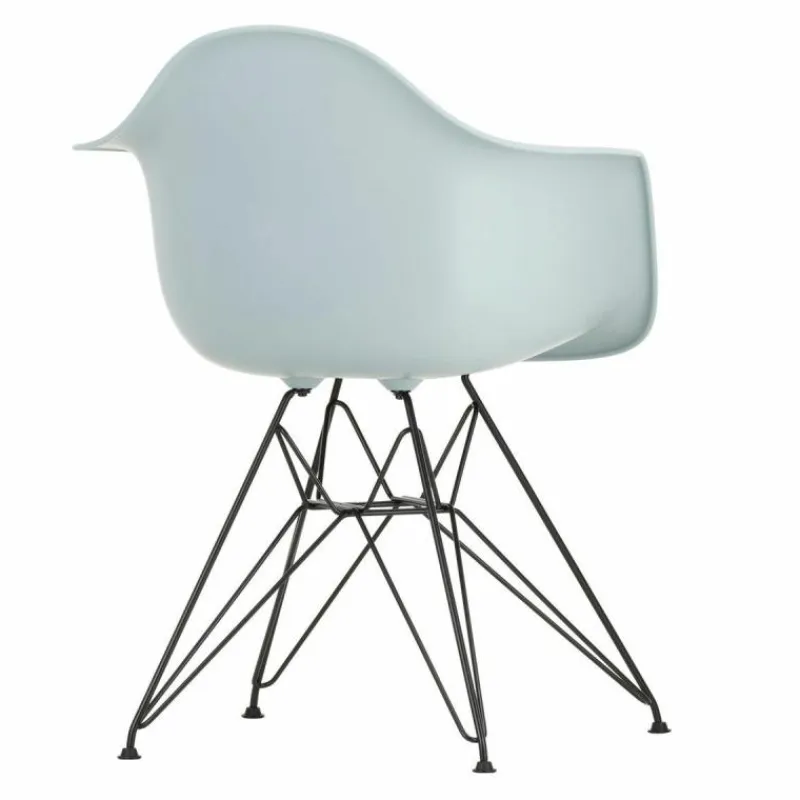Outlet Eames Plastic Chair DAR Zwart Onderstel Tuinstoelen|Eetkamerstoelen