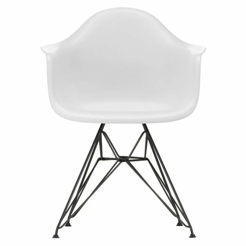 Outlet Eames Plastic Chair DAR Zwart Onderstel Tuinstoelen|Eetkamerstoelen