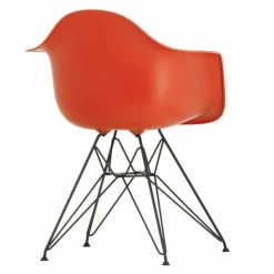 Outlet Eames Plastic Chair DAR Zwart Onderstel Tuinstoelen|Eetkamerstoelen