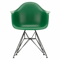 Outlet Eames Plastic Chair DAR Zwart Onderstel Tuinstoelen|Eetkamerstoelen